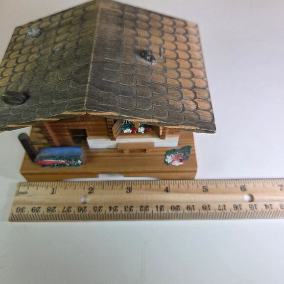 Vintage Reuge Swiss Chalet Music Box Jewelry Trinket Holder – Edelweiss Song - Picture 11 of 12